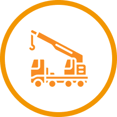 Construction vehicle symbol on white background